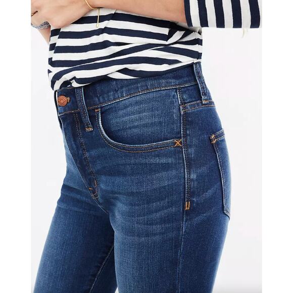 Madewell Roadtripper Skinny Mid Rise Stretch Jeans Dark Wash 24 Classic Preppy - Picture 2 of 10
